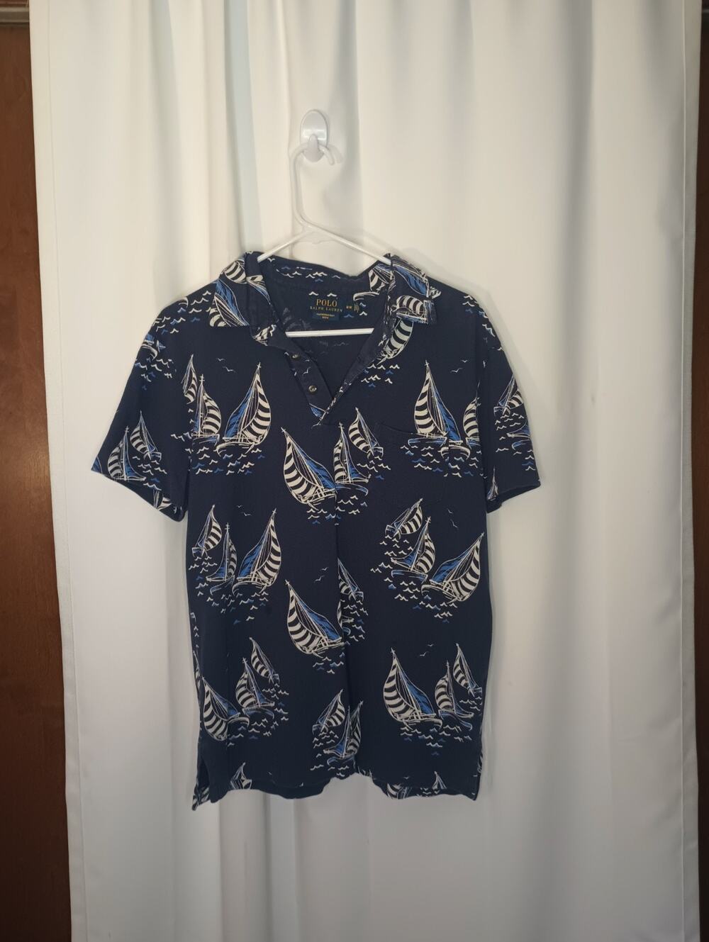 Polo Ralph Lauren Featherweight Mesh Sailboat Polo Mens M Sailor Nautical